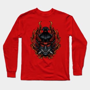 Oni Fire Devil Head Long Sleeve T-Shirt